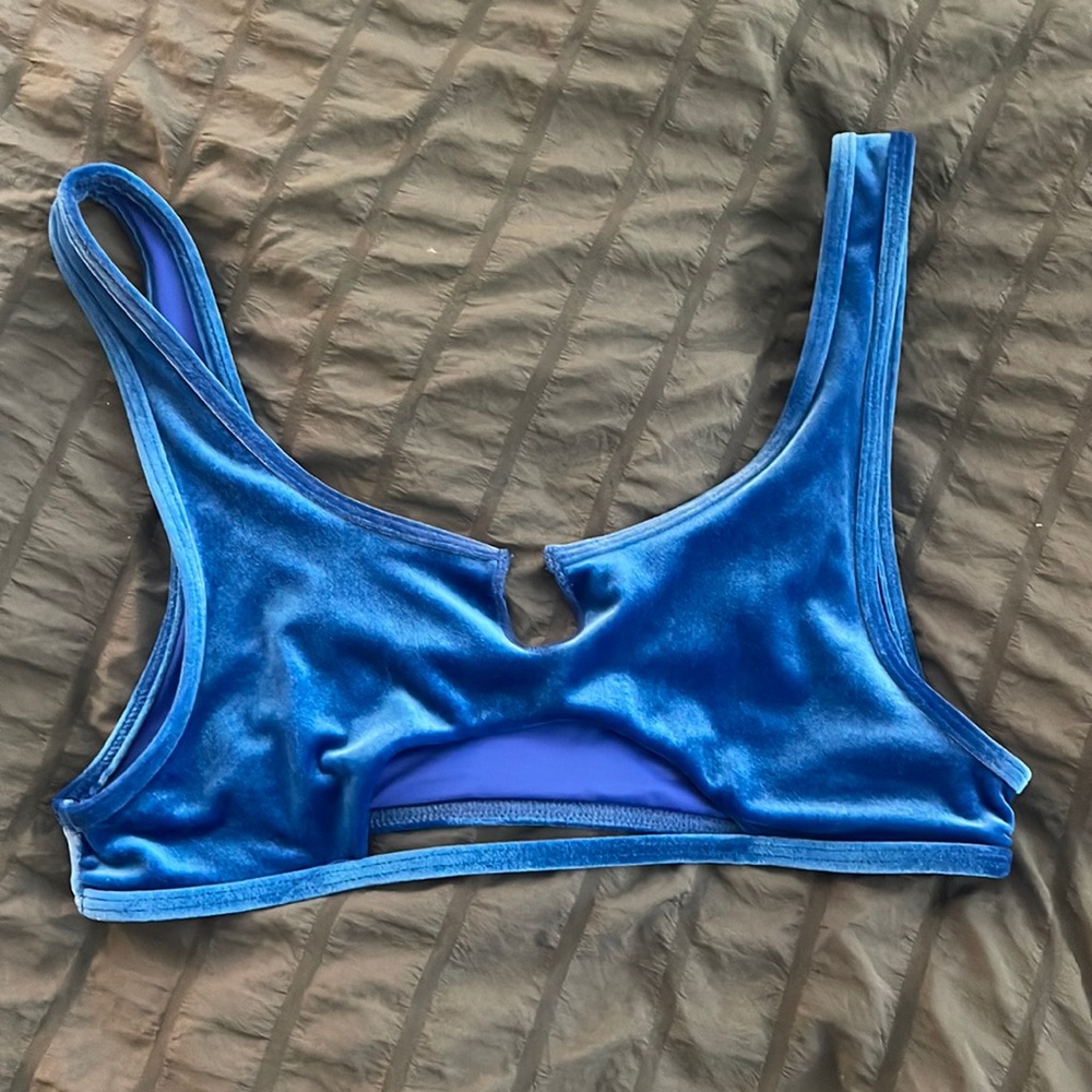 Frankies Bikini Top- Cole velvet top- royal blue